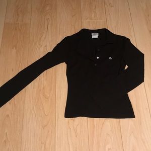 Lacoste Black Long Sleeved Polo